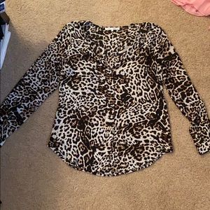 Leopard print button up blouse